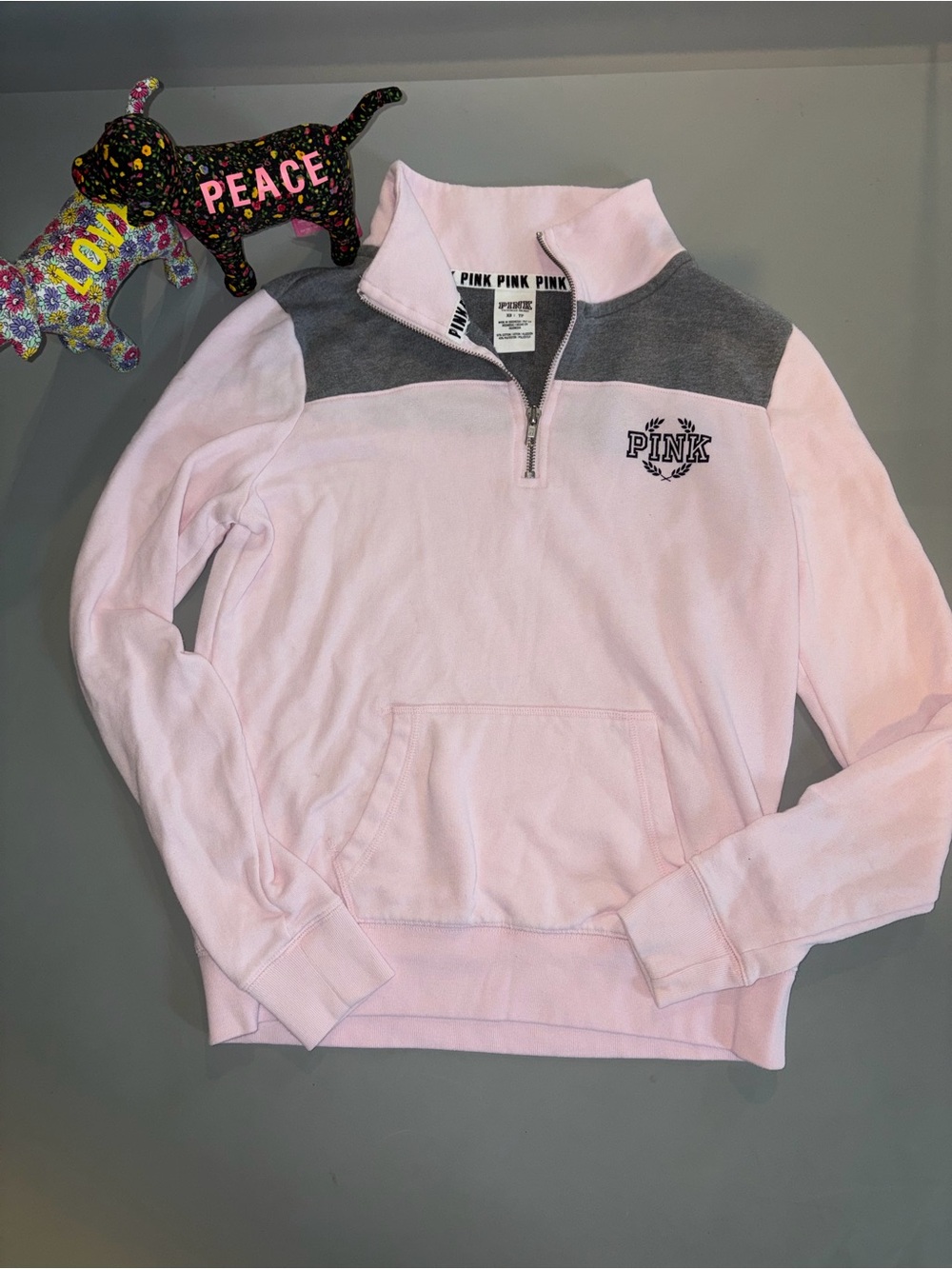 PINK Lightweight Quarter-Zip in Light Pink & PINK Limited Edition Puppies